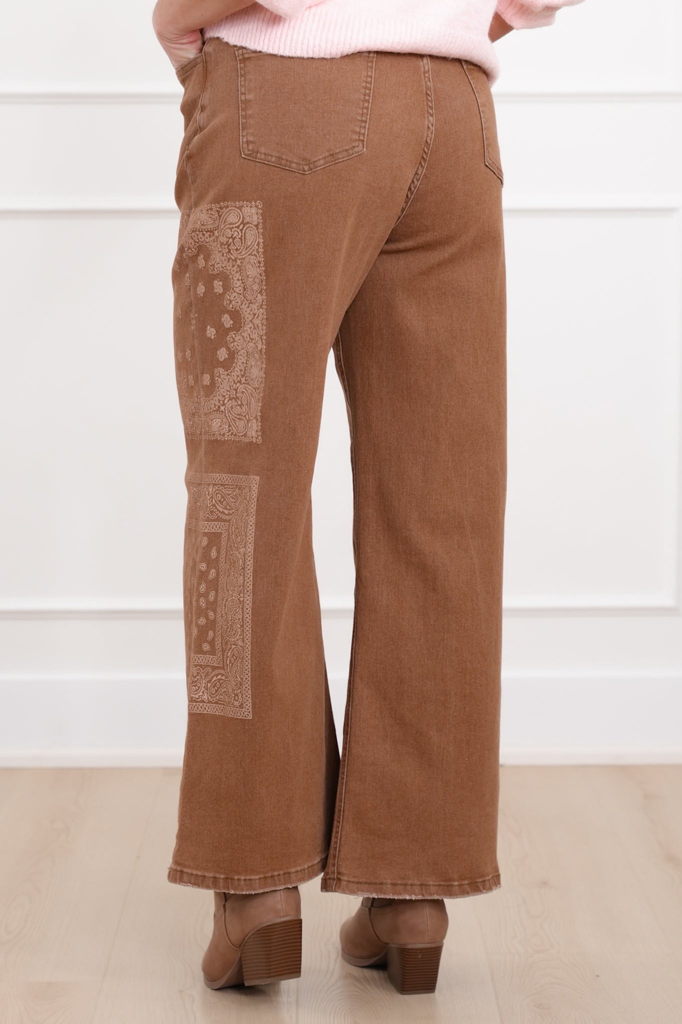 Bandana Print High Waist Jeans