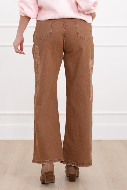 Bandana Print High Waist Jeans