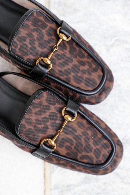 MIA Leopard Mesh Slip On Mule