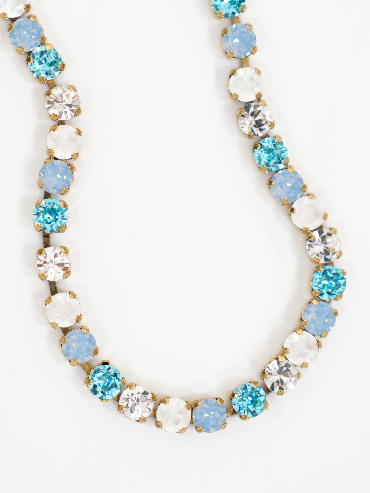 TOVA Sarina Aqua Crystal Tennis Necklace
