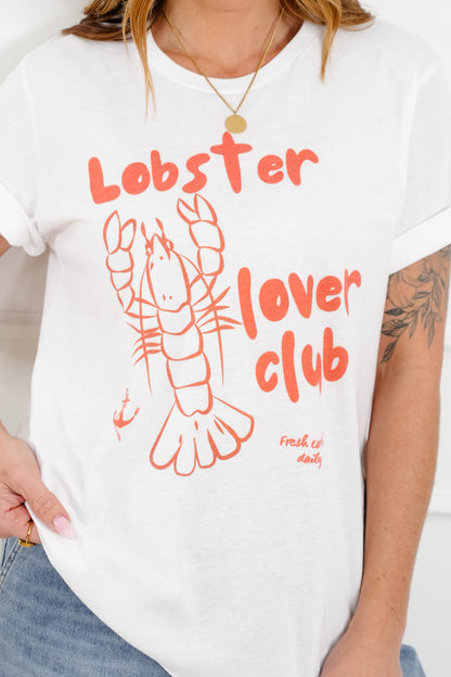 Plus/Reg Short Sleeve "Lobster Lover Club" Graphic Tee