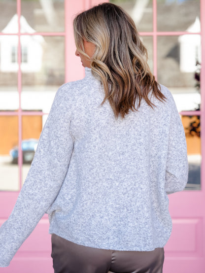 Long Sleeves Mock Neck Pullover Sweater