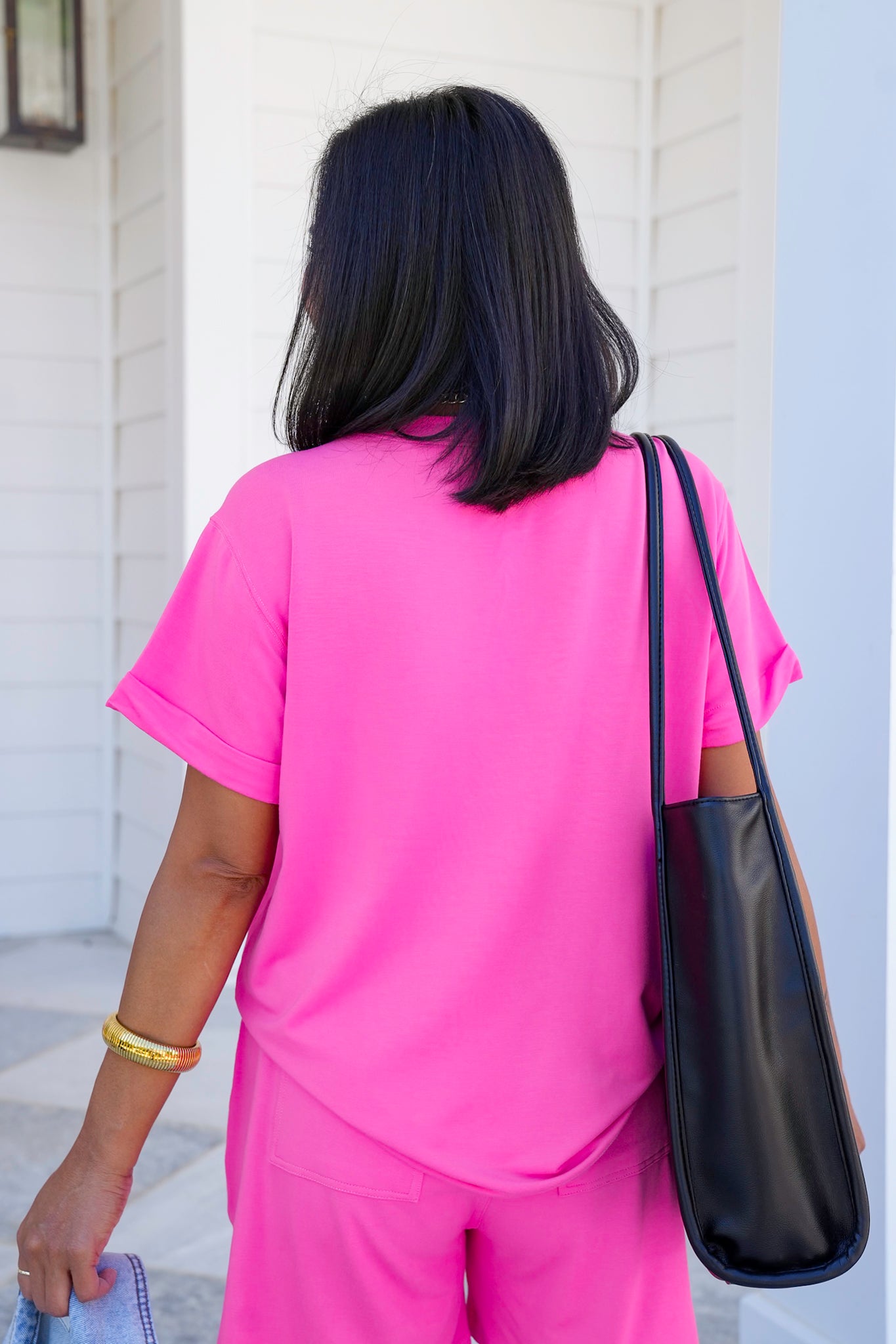 Solid French Terry Short Sleeve Top
