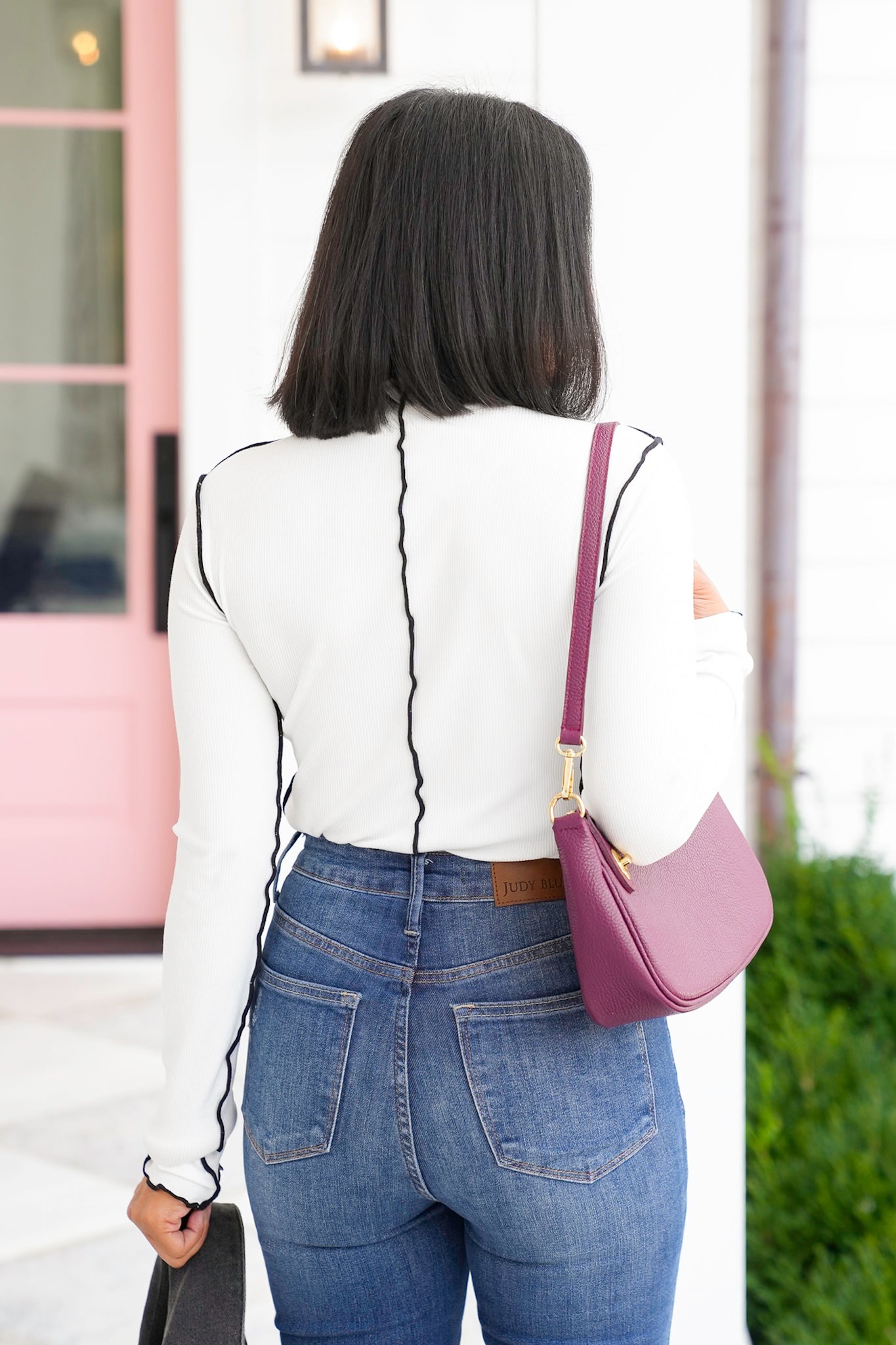 Ribbed Long Sleeve Mock Neck Top