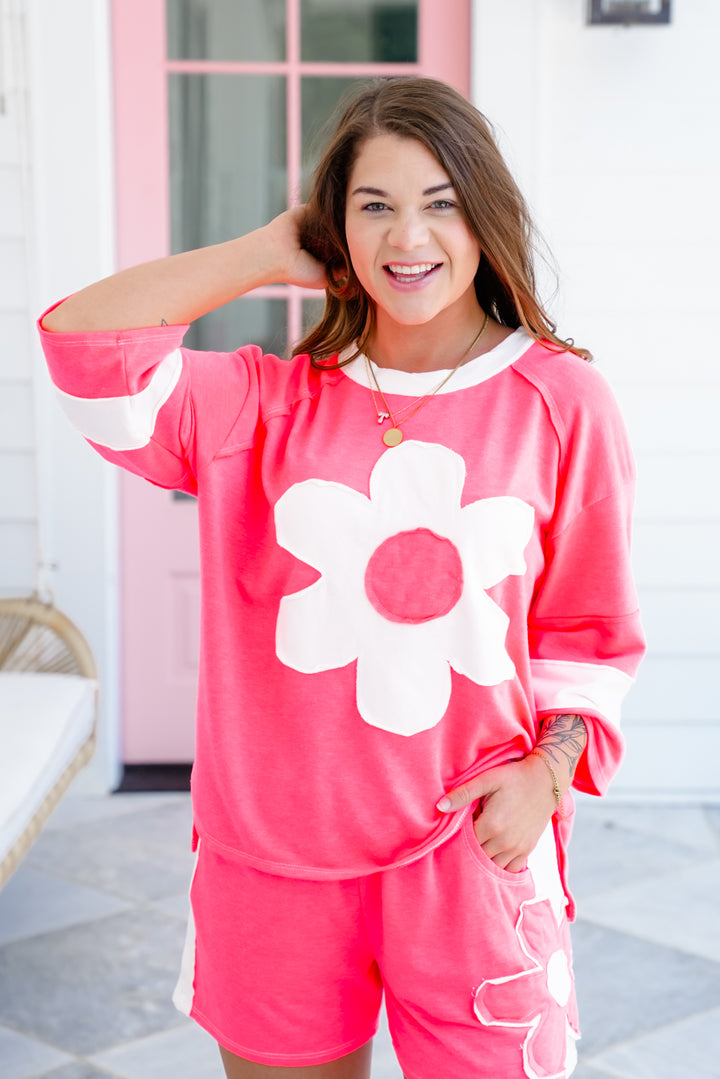Flower Patch 3/4 Sleeve Top