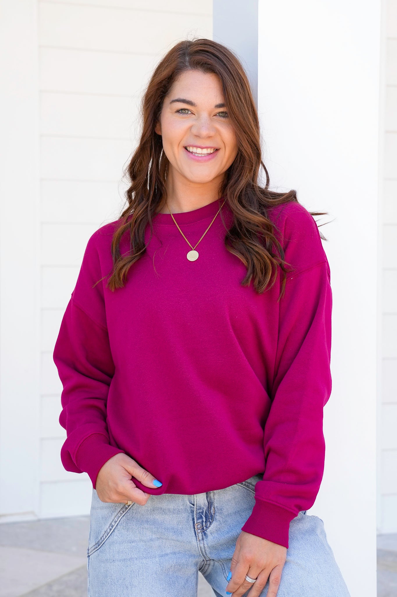 Plus/Reg Door Buster! Zenana Fleece Crewneck Pullover Sweatshirts