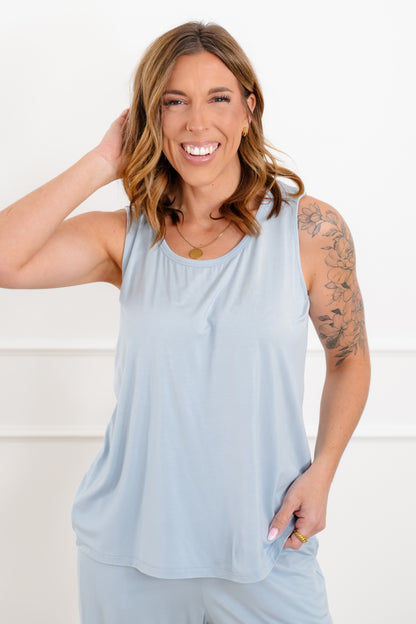 Light Blue Solid Modal Tank