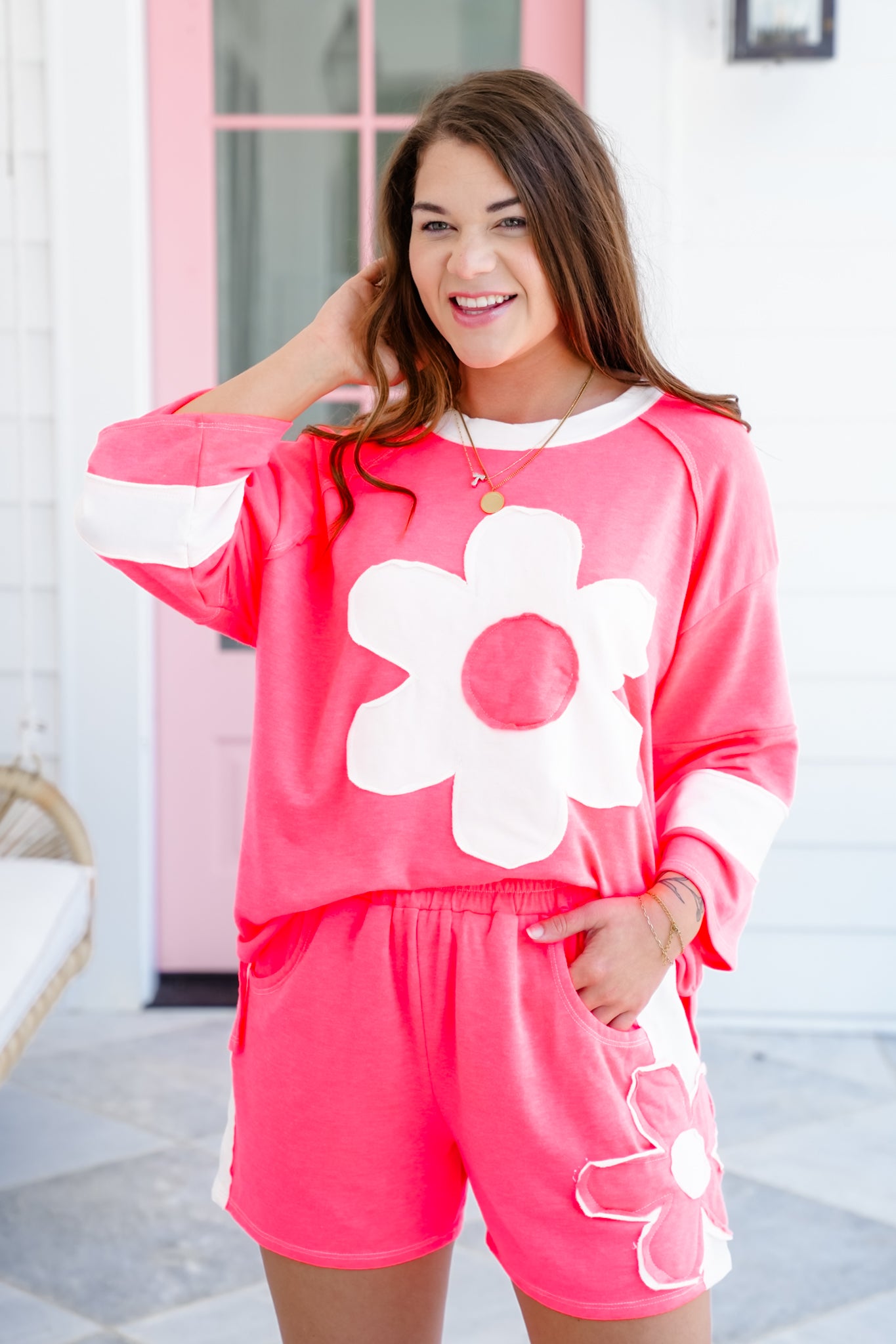 Flower Patch 3/4 Sleeve Top