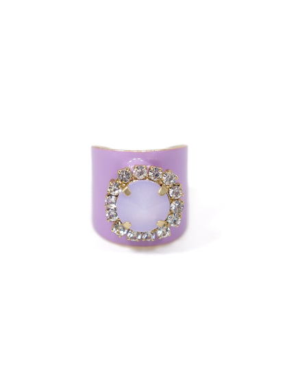 TOVA Jacci Fairy Dust Enamel Ring with Crystal Detail