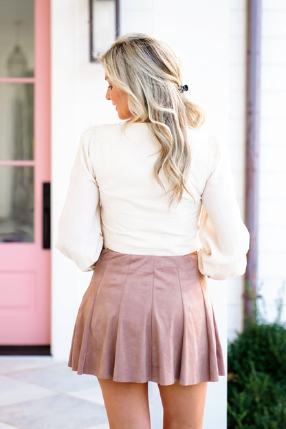 Long Sleeve Button Down Crop Top