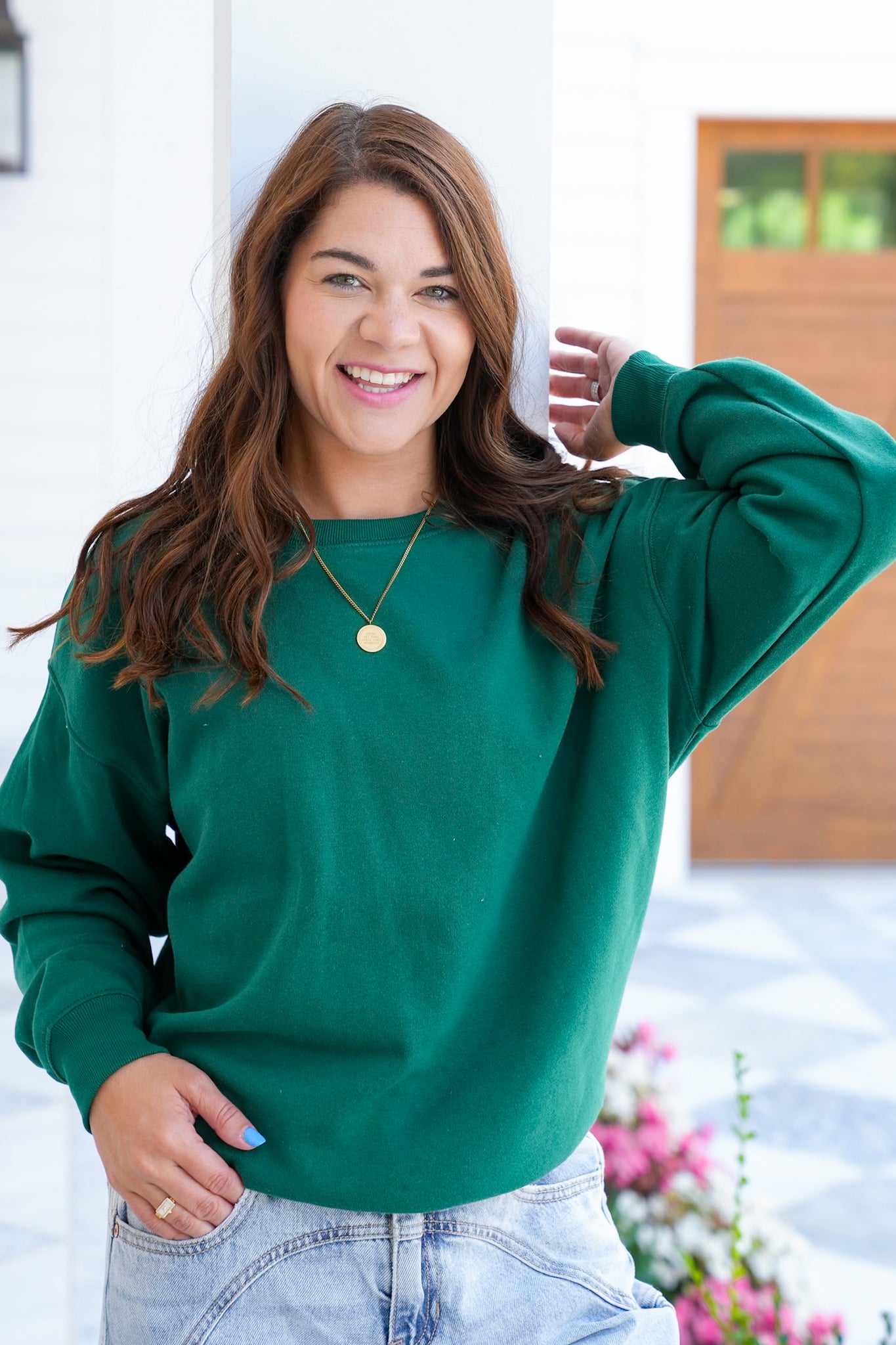 Plus/Reg Door Buster! Zenana Fleece Crewneck Pullover Sweatshirts