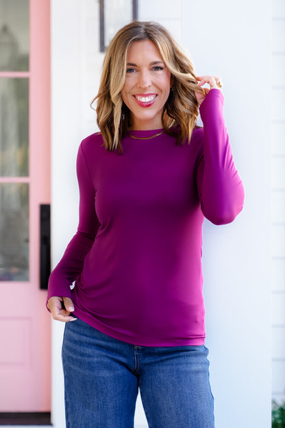 Door Buster! Zenana Brushed Microfiber Long Sleeve Round Neck Tee