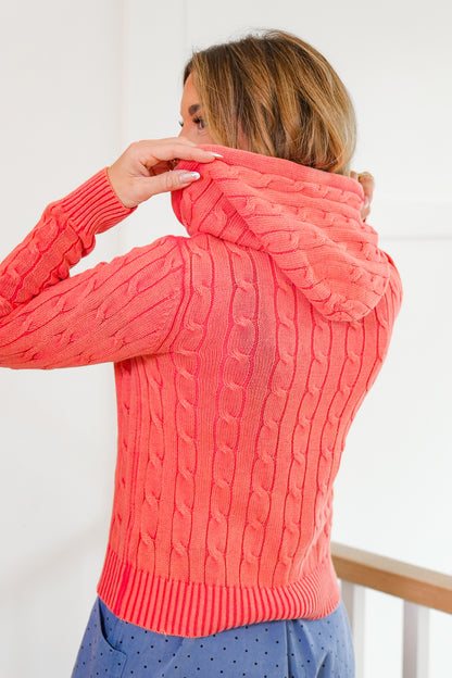 POL Knit Long Sleeve Zip Up Hoodie Sweater