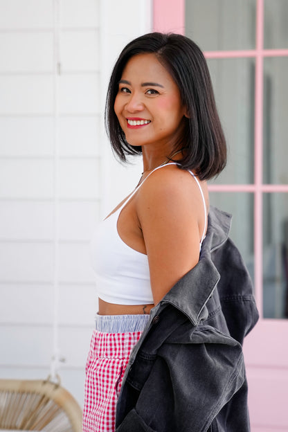 Solid Sleeveless Bralette with Lace Detail