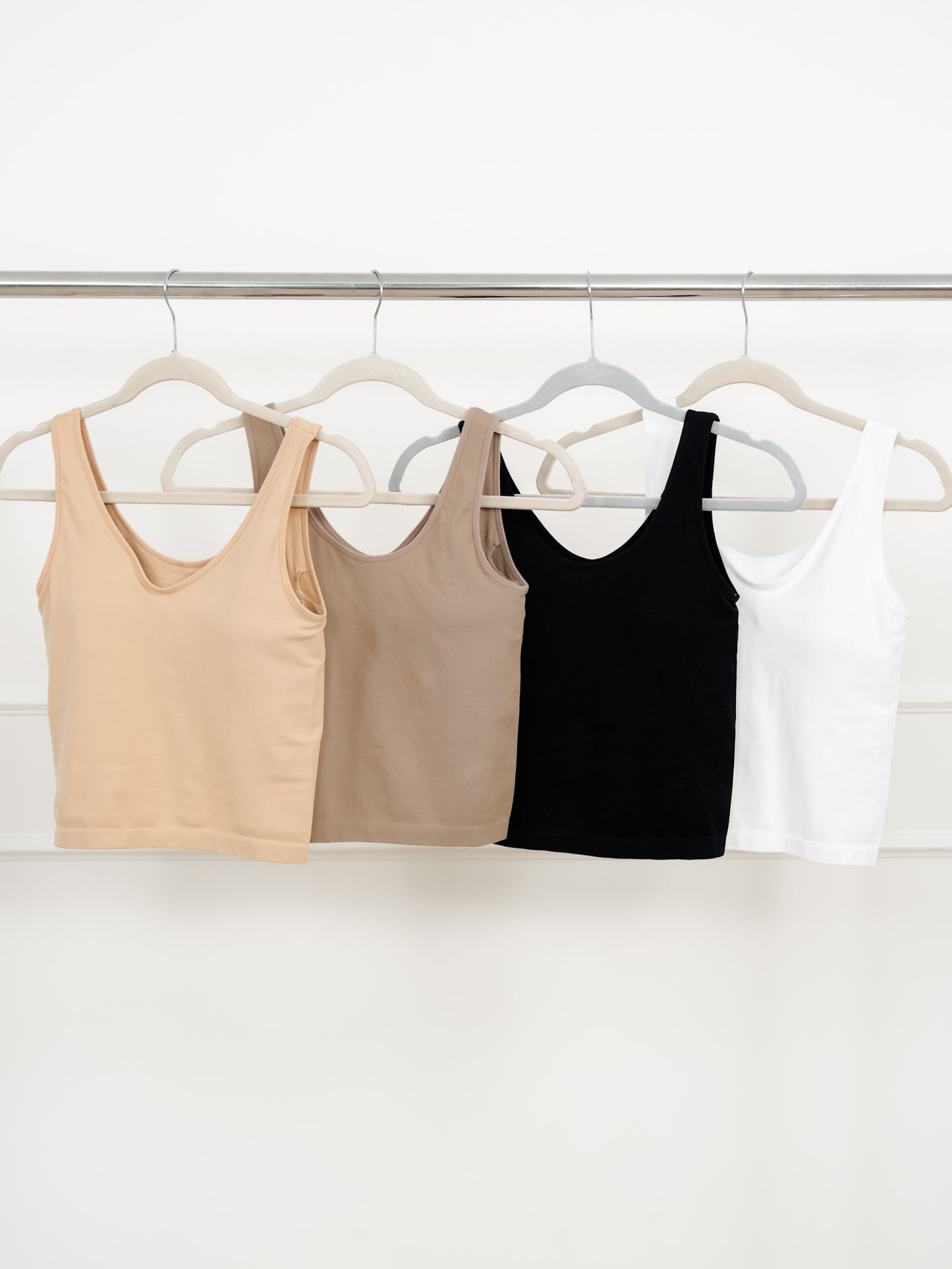 Door Buster! Plus/Reg Solid Tank Top with Built-In Bra