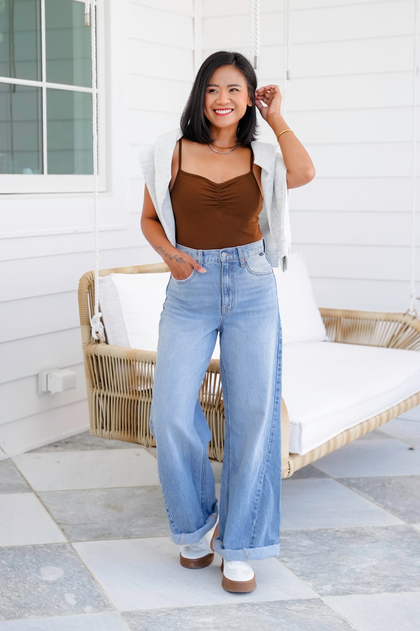 Brown V-Neck Cami Top