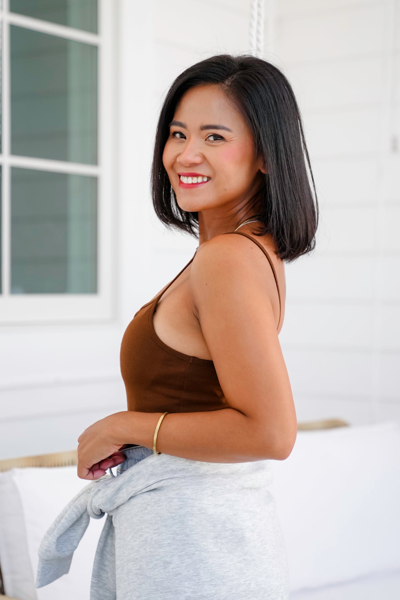 Brown V-Neck Cami Top