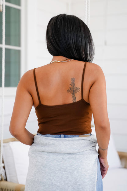 Brown V-Neck Cami Top