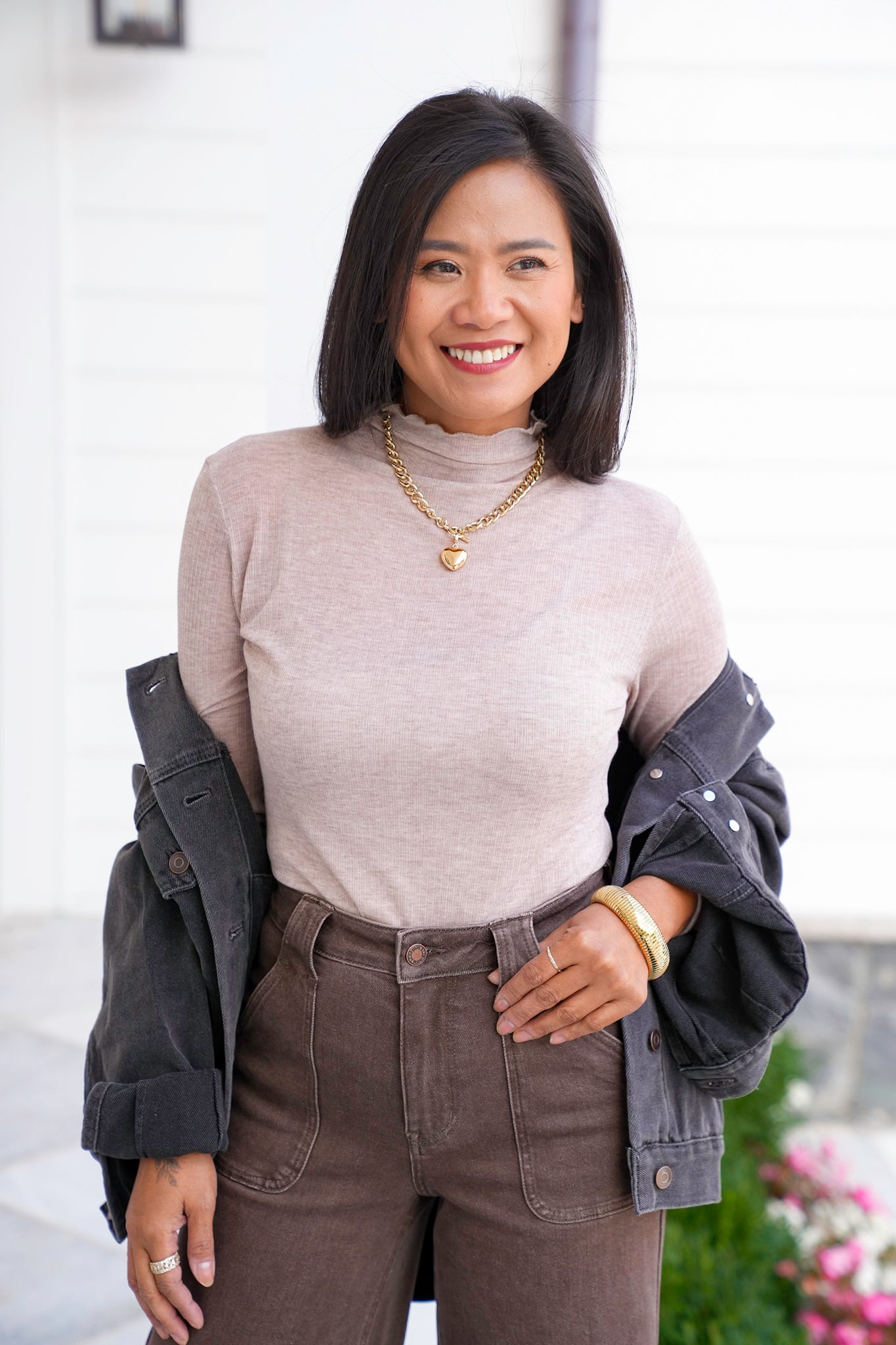 Door Buster! Ribbed Long Sleeve Mock Turtle Neck Top
