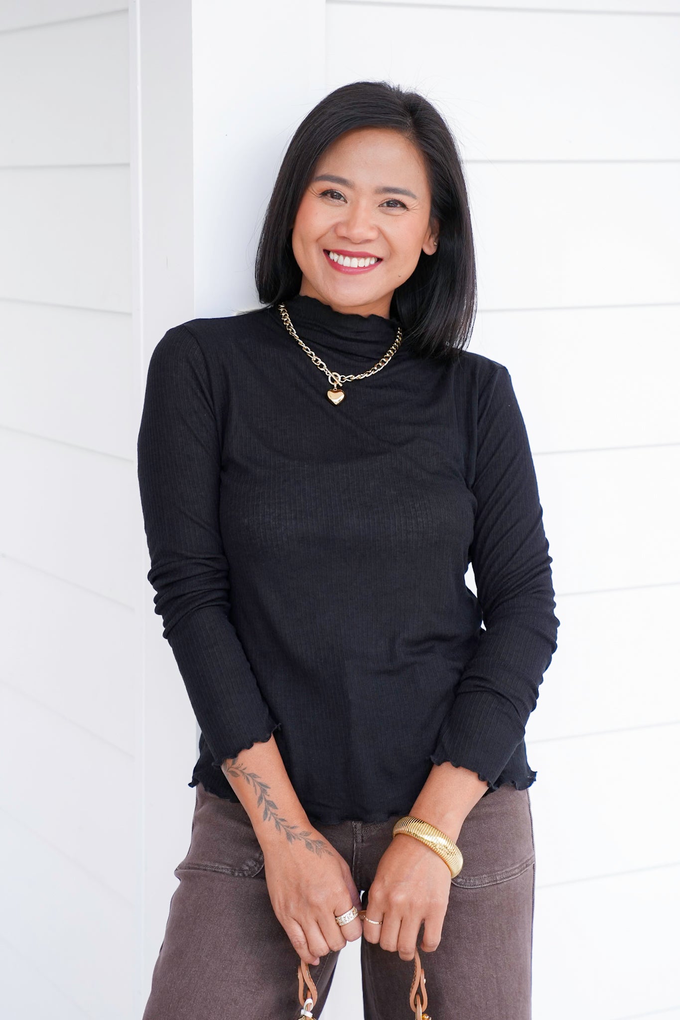 Door Buster! Ribbed Long Sleeve Mock Turtle Neck Top