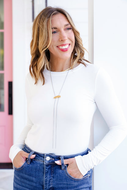 Mila + Stevie Mixed Metal Bolo Necklace