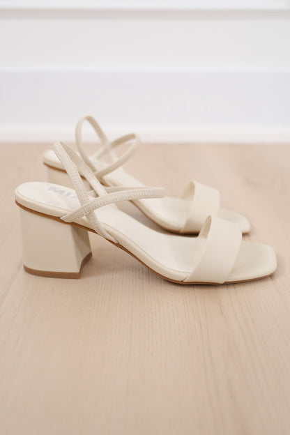 MIA Minimal Vegan Leather Block Heel Sandal