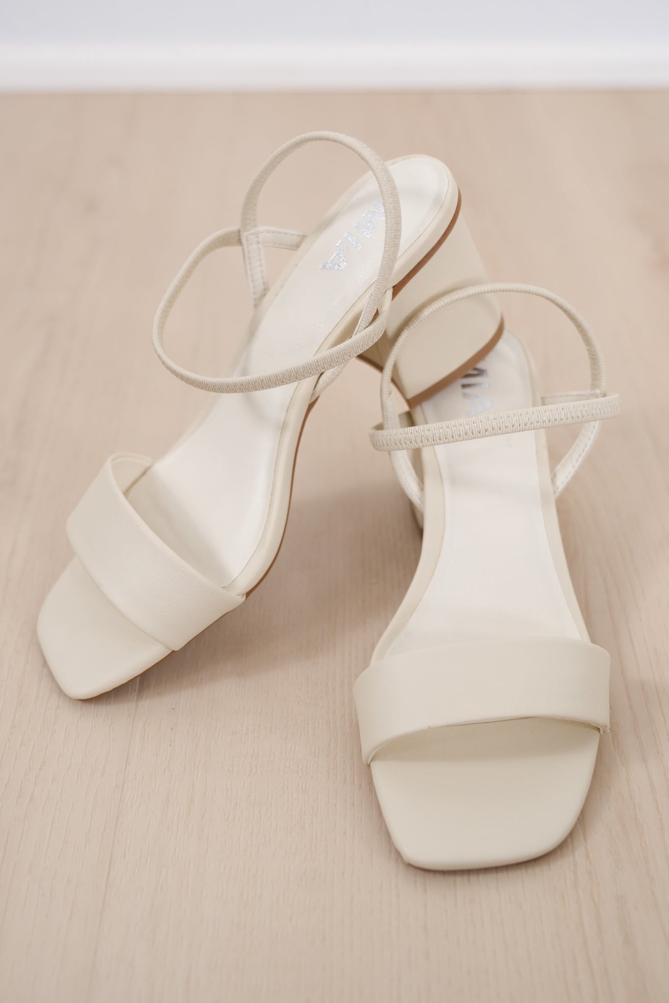 MIA Minimal Vegan Leather Block Heel Sandal