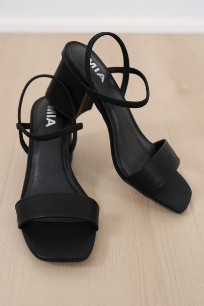 MIA Minimal Vegan Leather Block Heel Sandal