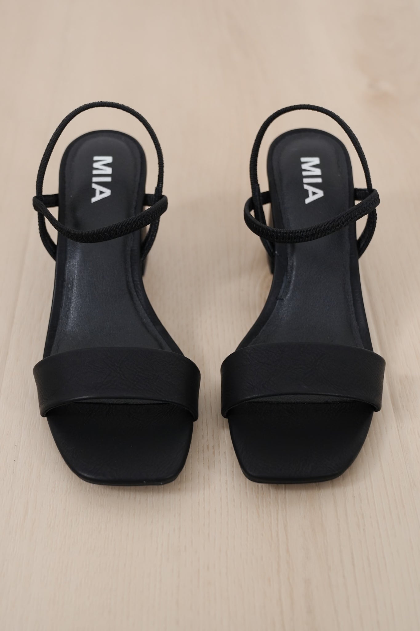 MIA Minimal Vegan Leather Block Heel Sandal