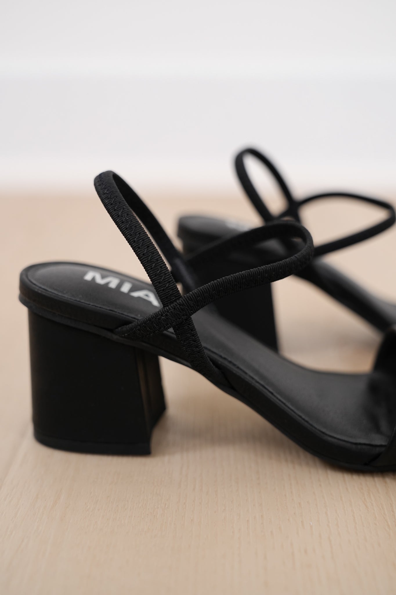 MIA Minimal Vegan Leather Block Heel Sandal