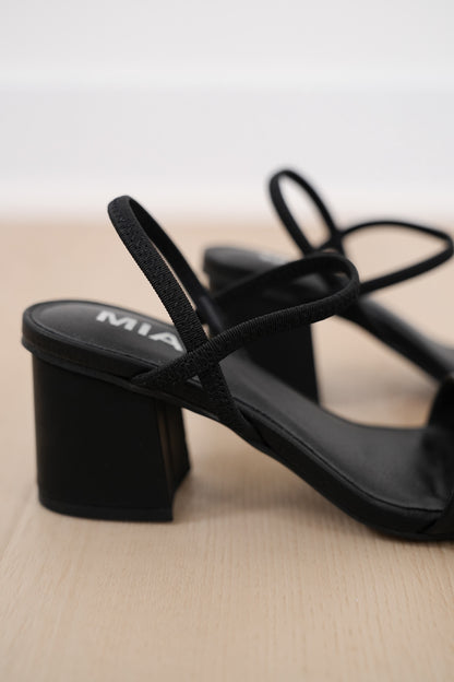 MIA Minimal Vegan Leather Block Heel Sandal
