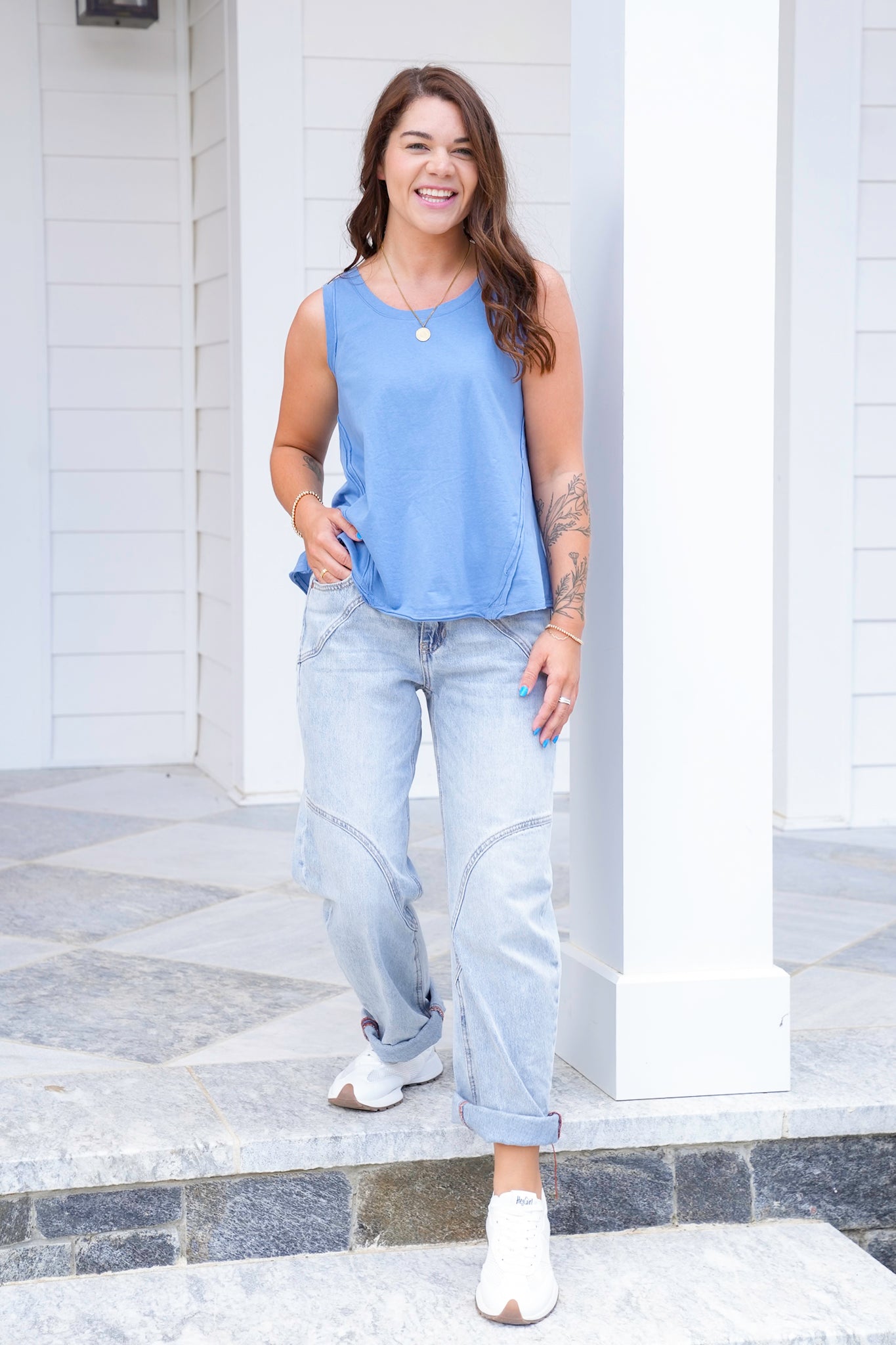 Door Buster! Plus/Reg Raw Edge Tank Top