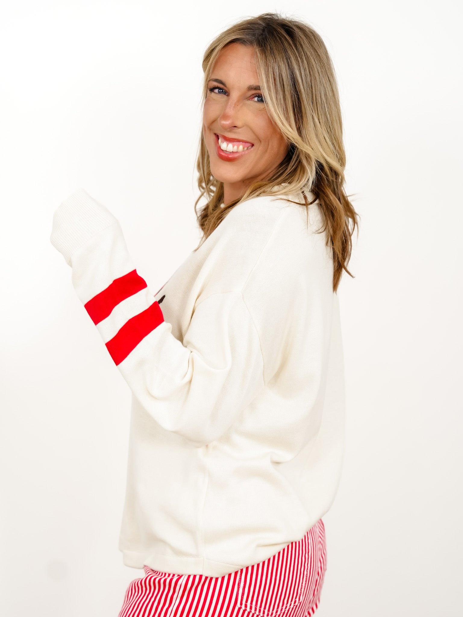 Long Sleeve Game Day Dachshund Pullover Sweater - Freckled Poppy