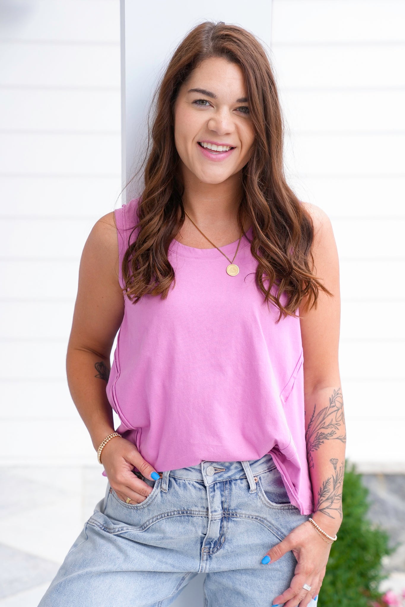 Door Buster! Plus/Reg Raw Edge Tank Top