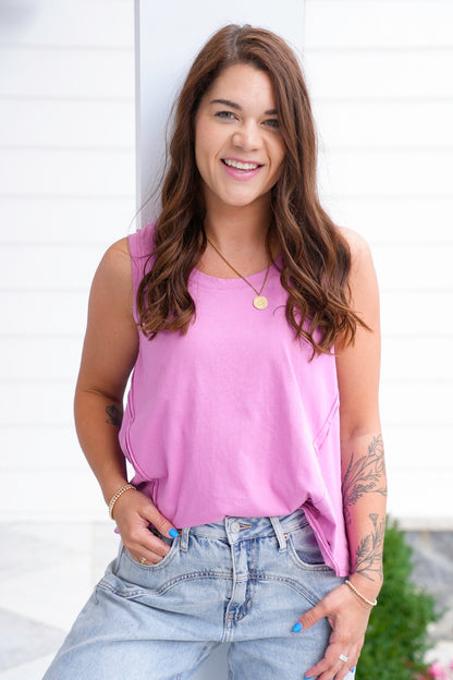 Door Buster! Plus/Reg Raw Edge Tank Top