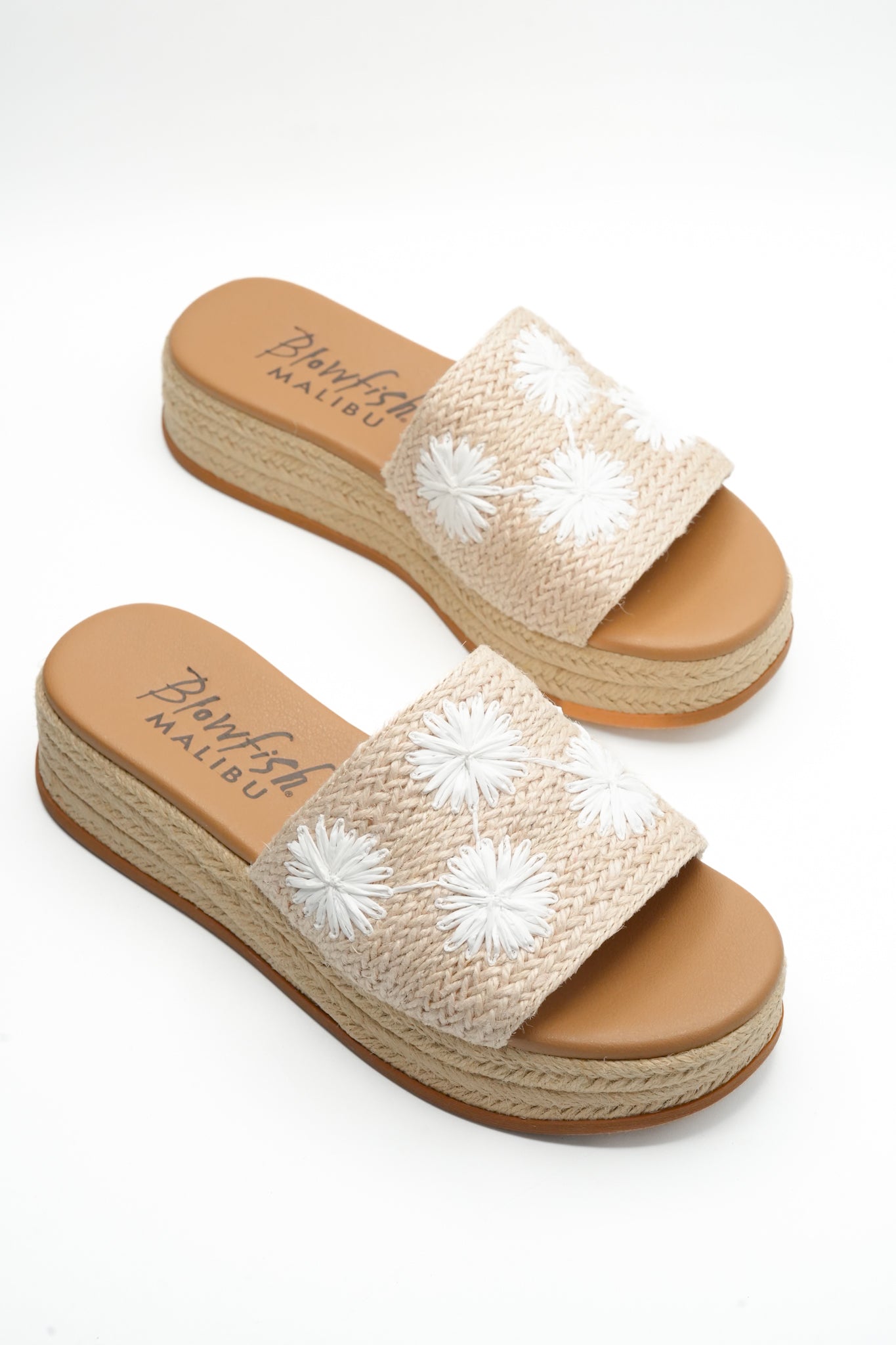 Blowfish Braided Raffia Floral Espadrille Wedge Sandal