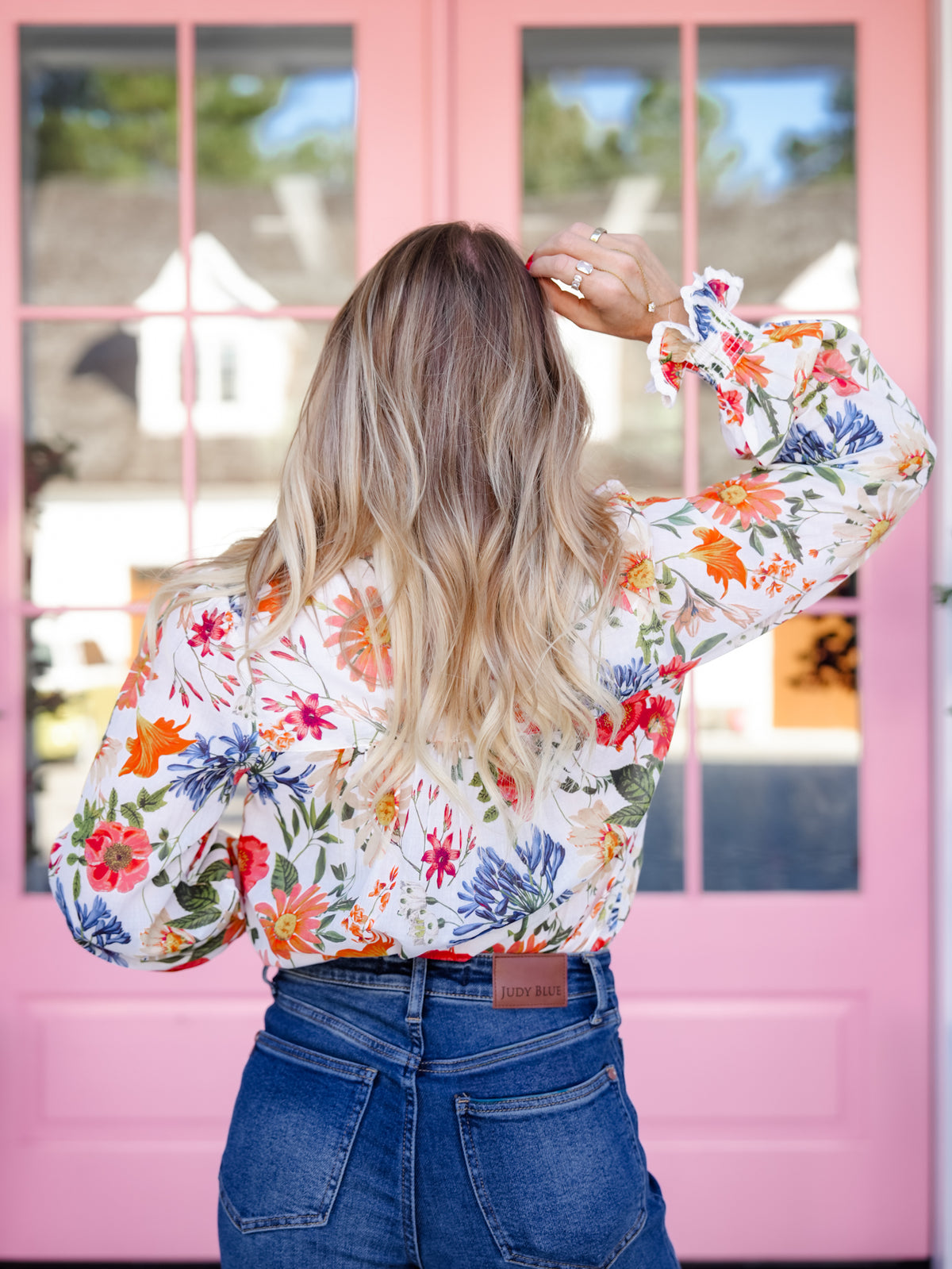 Floral Print Long Sleeve Button Down Top - Freckled Poppy