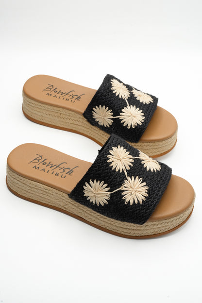 Blowfish Braided Raffia Floral Espadrille Wedge Sandal
