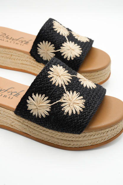 Blowfish Braided Raffia Floral Espadrille Wedge Sandal