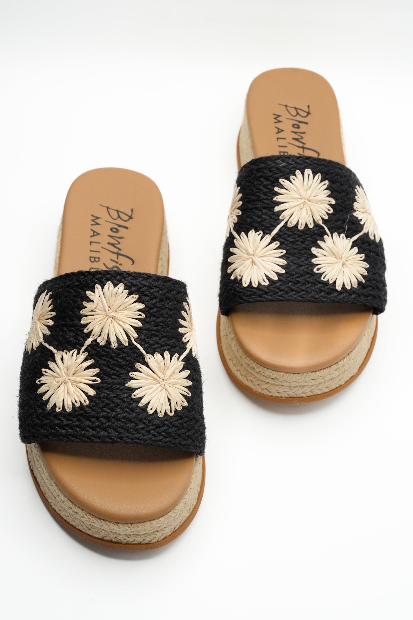 Blowfish Braided Raffia Floral Espadrille Wedge Sandal
