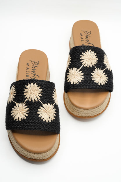 Blowfish Braided Raffia Floral Espadrille Wedge Sandal