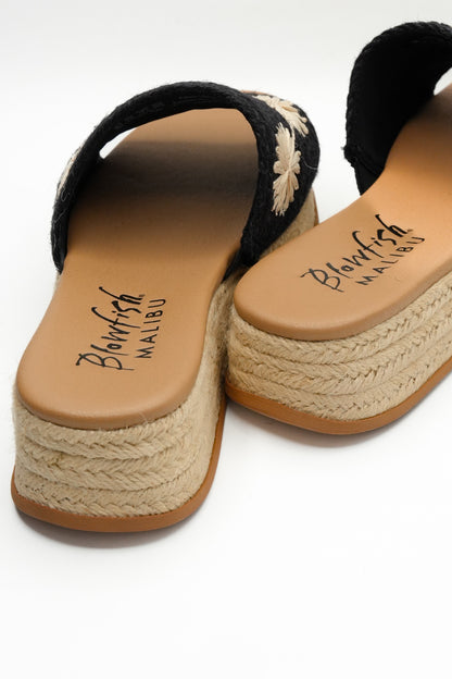 Blowfish Braided Raffia Floral Espadrille Wedge Sandal