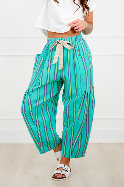 Striped Elastic Waist Lounge Pants