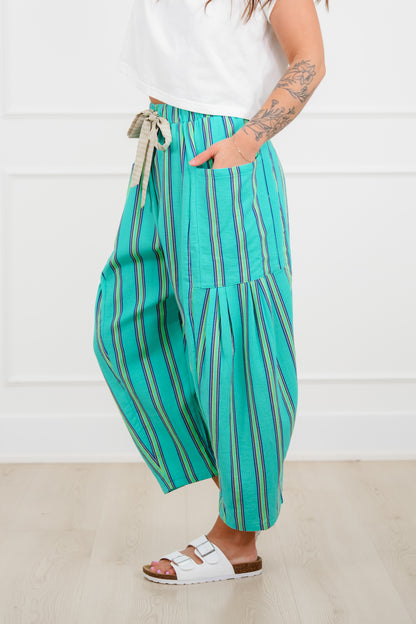 Striped Elastic Waist Lounge Pants