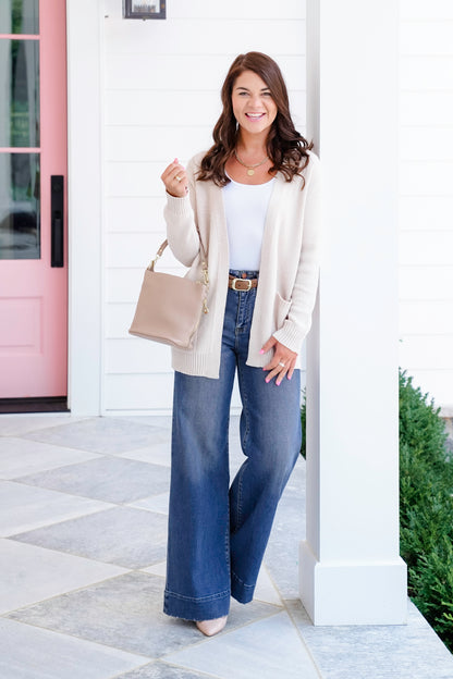 Door Buster! Zenana Melangé Open Front Cardigan