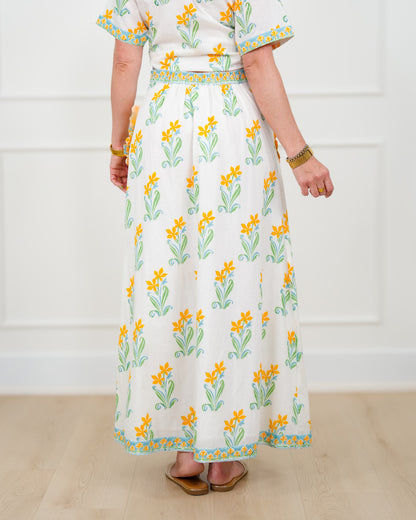 POL Floral Print Woven Maxi Skirt with Patch Pockets