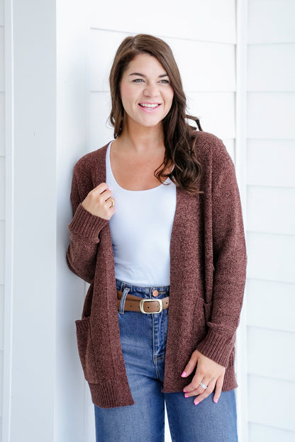 Door Buster! Zenana Melangé Open Front Cardigan