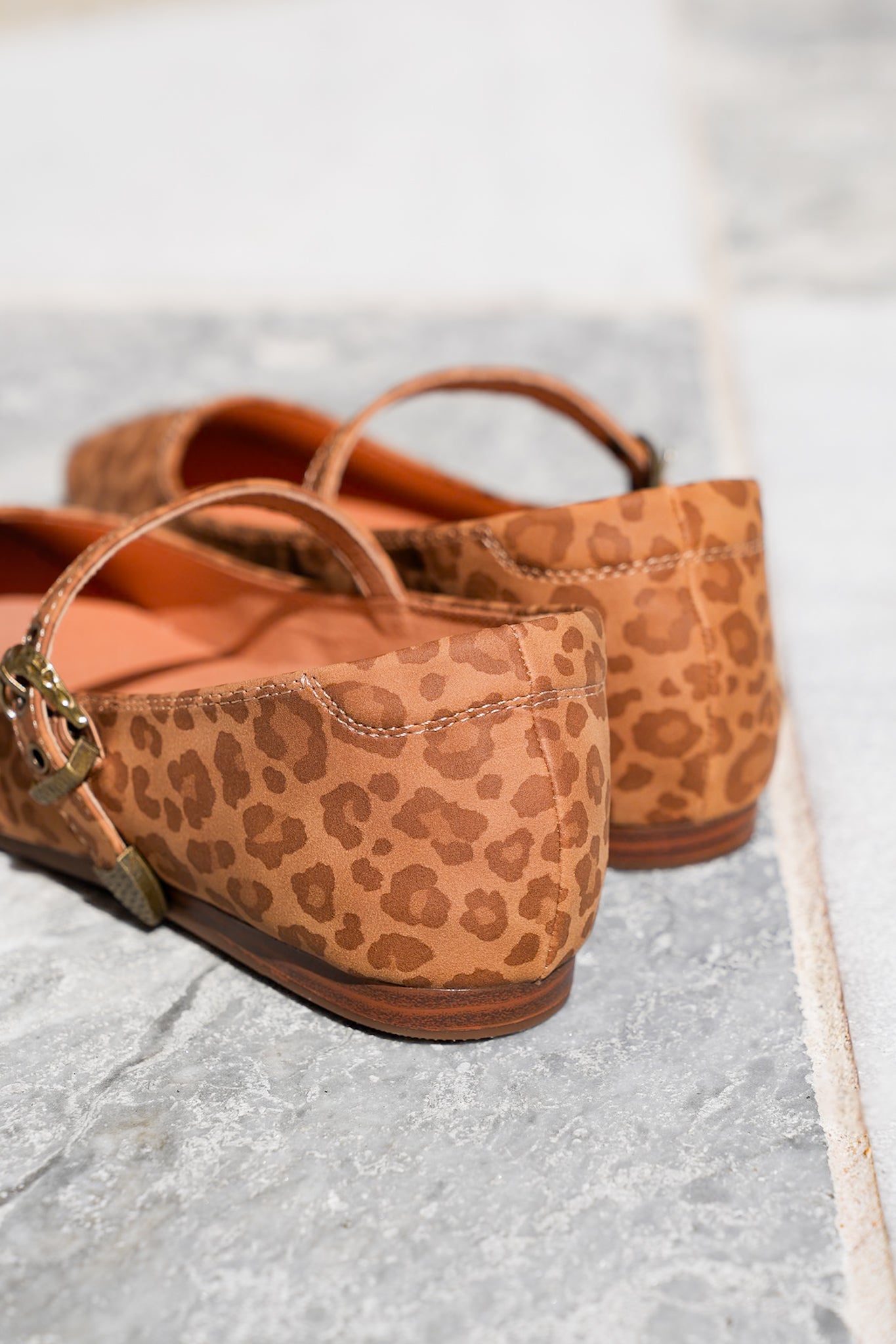Yellow Box Leopard Print Mary Jane Flats