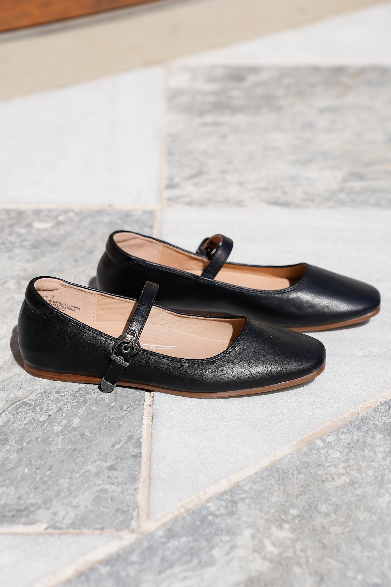 Yellow Box Vegan Leather Mary Jane Flats