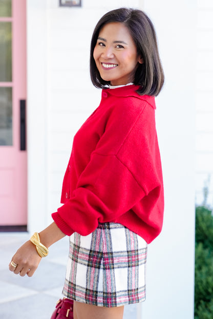 Long Sleeve Button Down Collared Cardigan